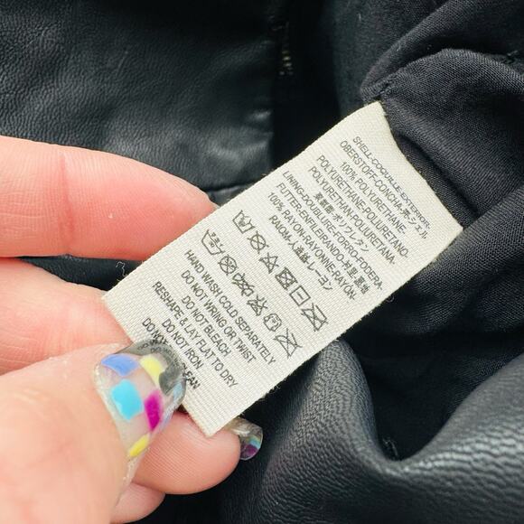 Free People Black Patent Leather Zip Up Skirt Women’s Size S - Picture 8 of 9